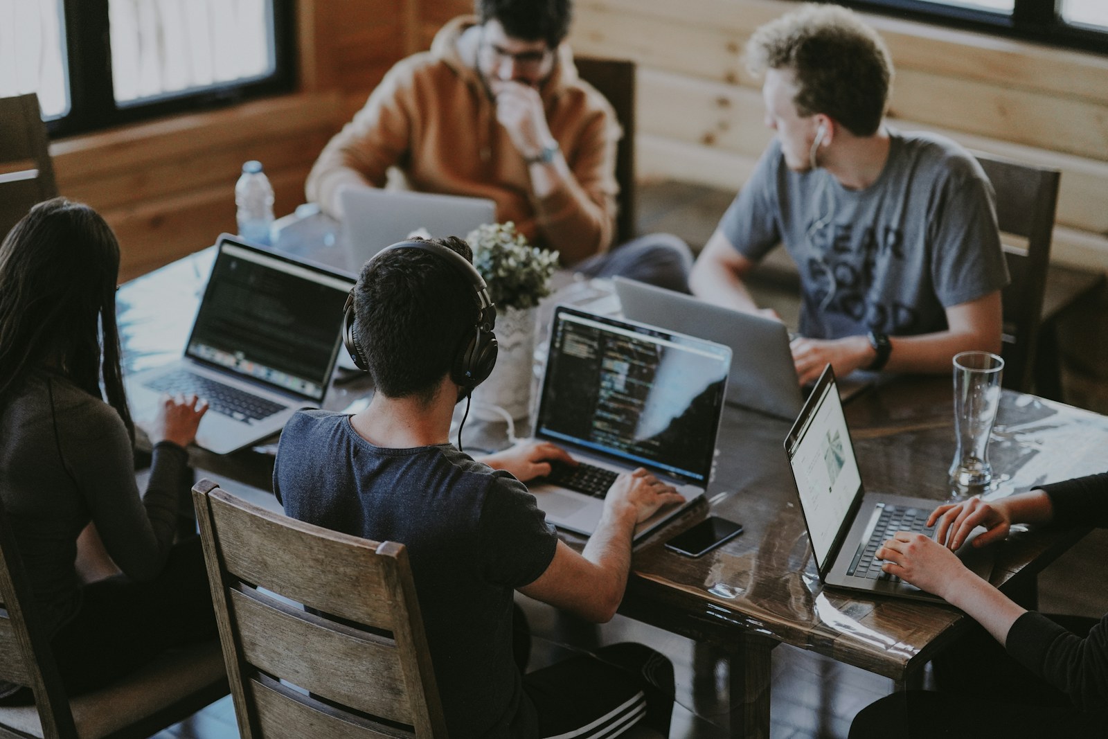 Cross-functional team collaborating with composure